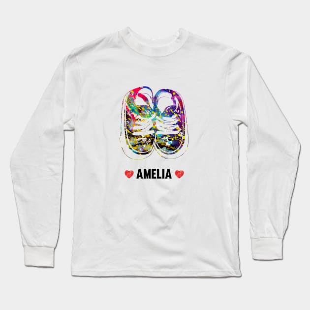 Amelia Baby Name Long Sleeve T-Shirt by erzebeth